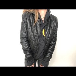G-Star Leather Bomber Jacket Size M